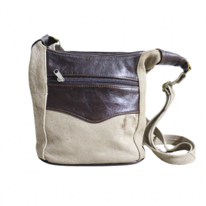 Buffalo & Cow Leather Sling Bag (Light Beige)
